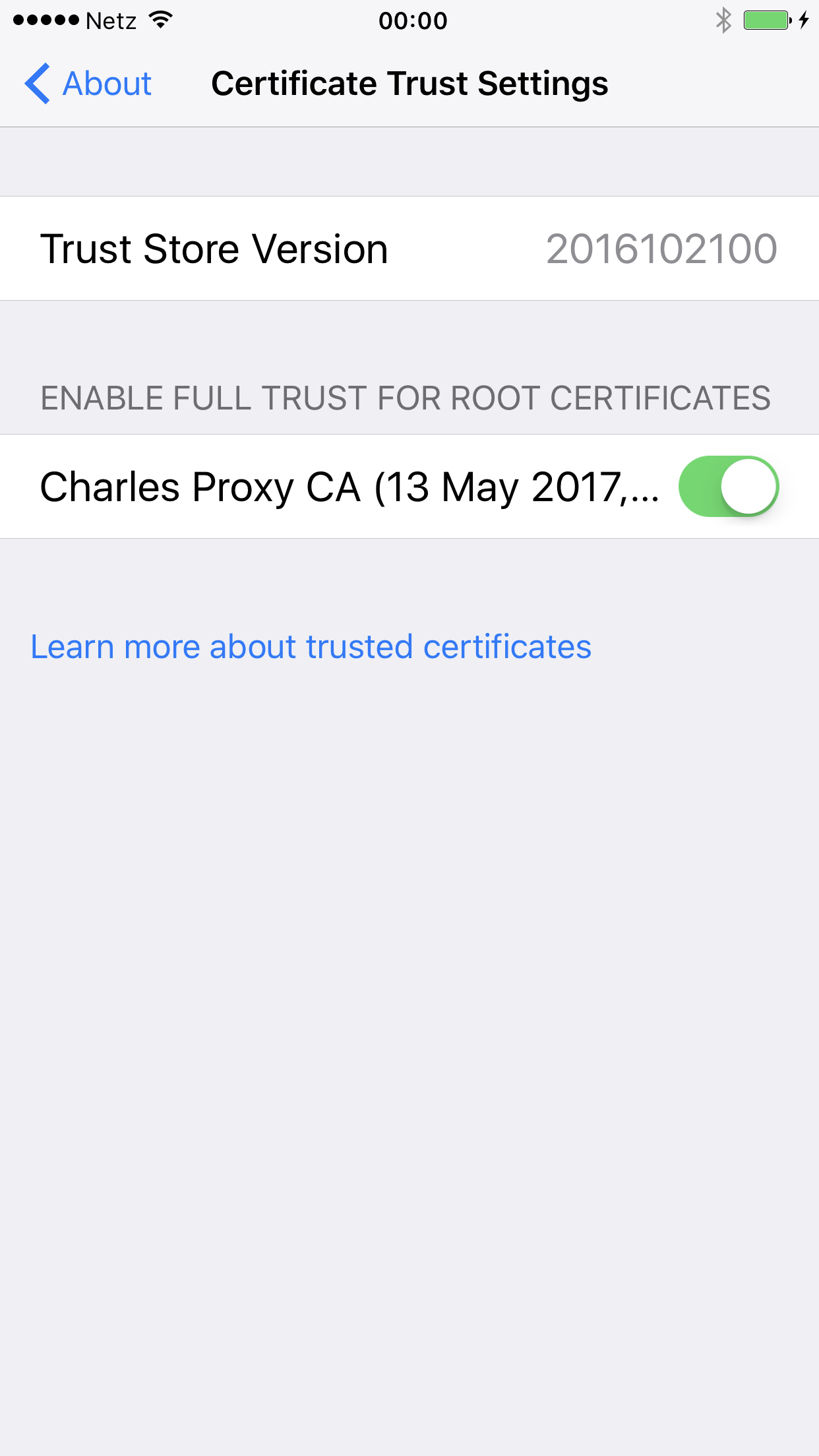 Enabling Full Trust for Charles Root Certificate on iPhone