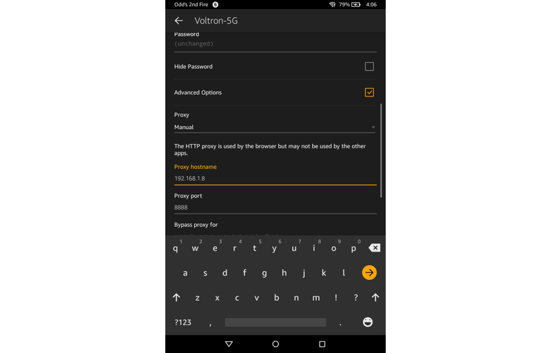 Android Wi-Fi manual proxy settings for Charles Proxy