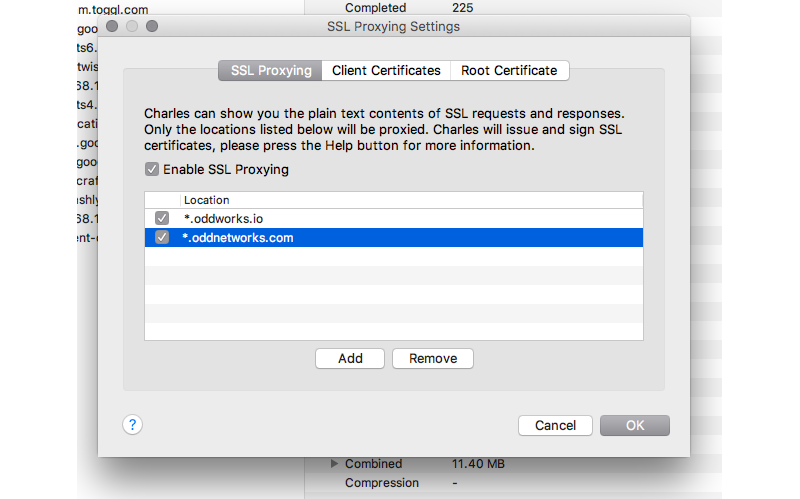 Charles Proxy SSL Proxying Settings