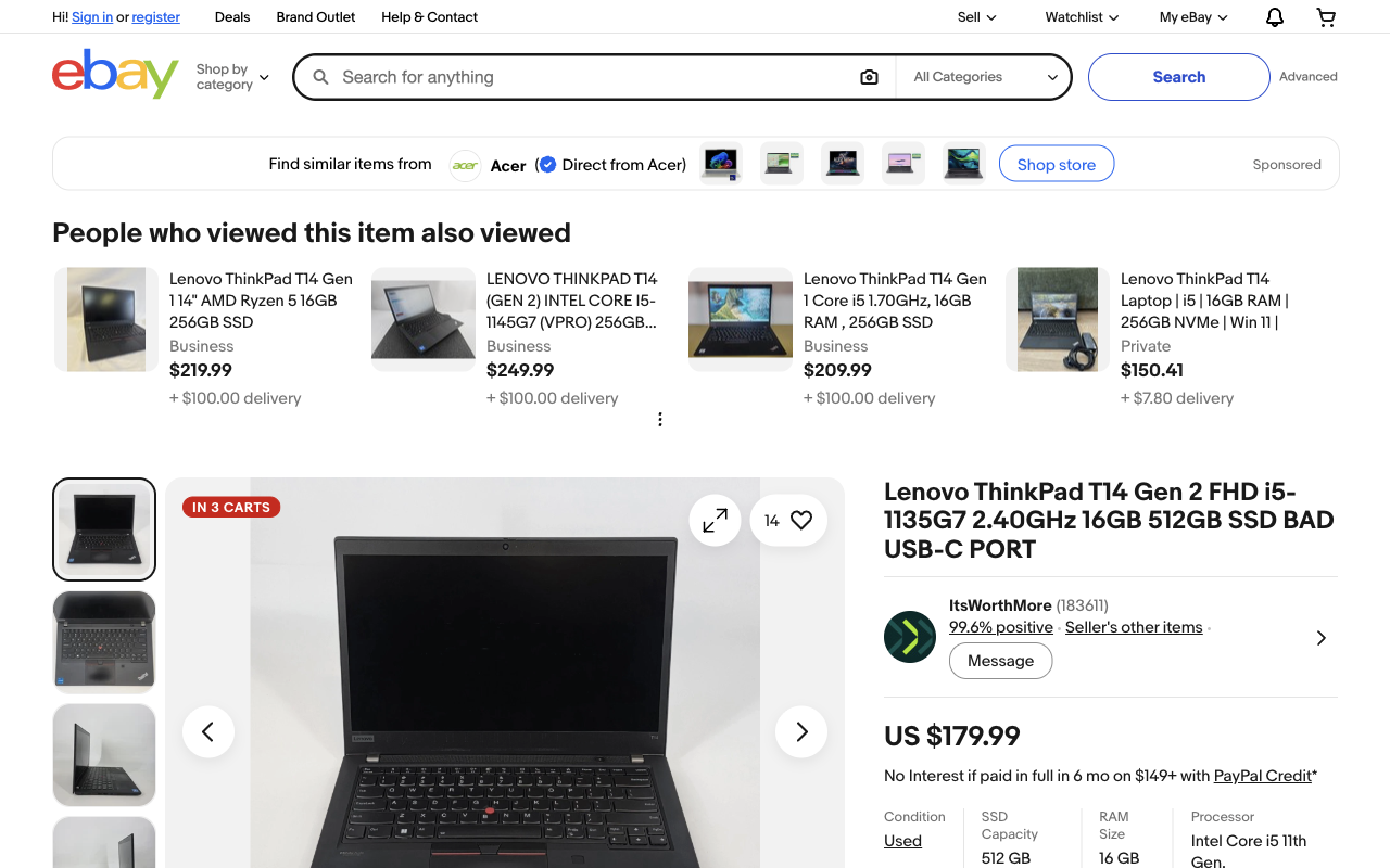 eBay 一口价商品详情页